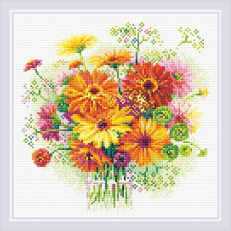 Алмазная мозаика Риолис АМ0054 Акварельные герберы, 30*30 см  (Где цена лучше?)