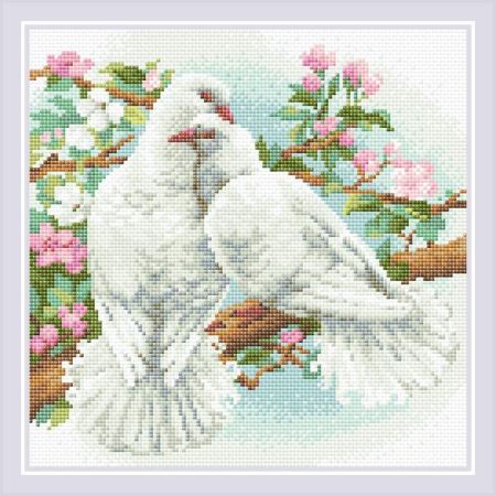 Алмазная мозаика Риолис АМ0058 Белые голуби, 30*30 см  (Где цена лучше?)