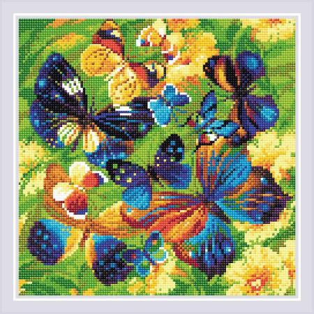 Алмазная мозаика Риолис АМ0038 Яркие бабочки, 30*30 см (Где цена лучше?)