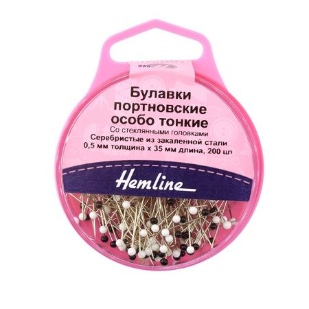 Булавки портновские особо тонкие со стеклянными головками hemline  (Где цена лучше?)