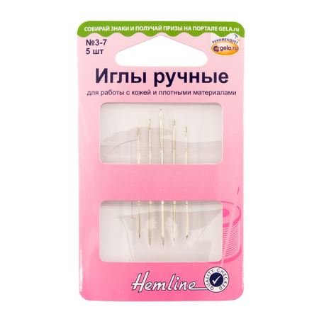 Иглы ручные для работы с кожей и плотными материалами HEMLINE  (Где цена лучше?)